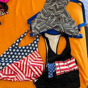 Victoria's Secret Red and White Bikini Top